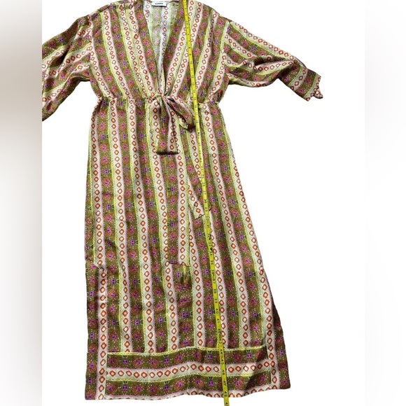 Sandro Striped Kaftan Midi Silk dress Size 36 US size 4 - Picture 9 of 17